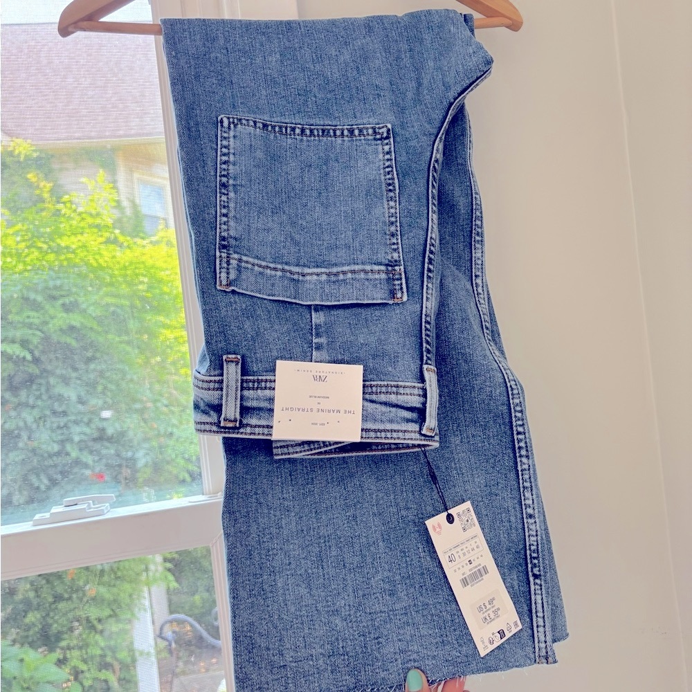 Zara Marine Straight High-Rise Blue Jeans – Size 8 / EU 40 (NWT)